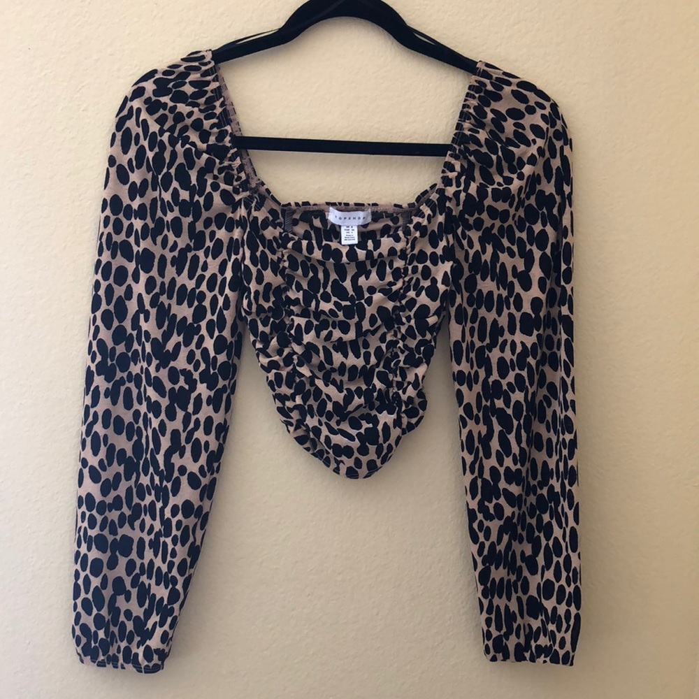 Leopard print crop top.